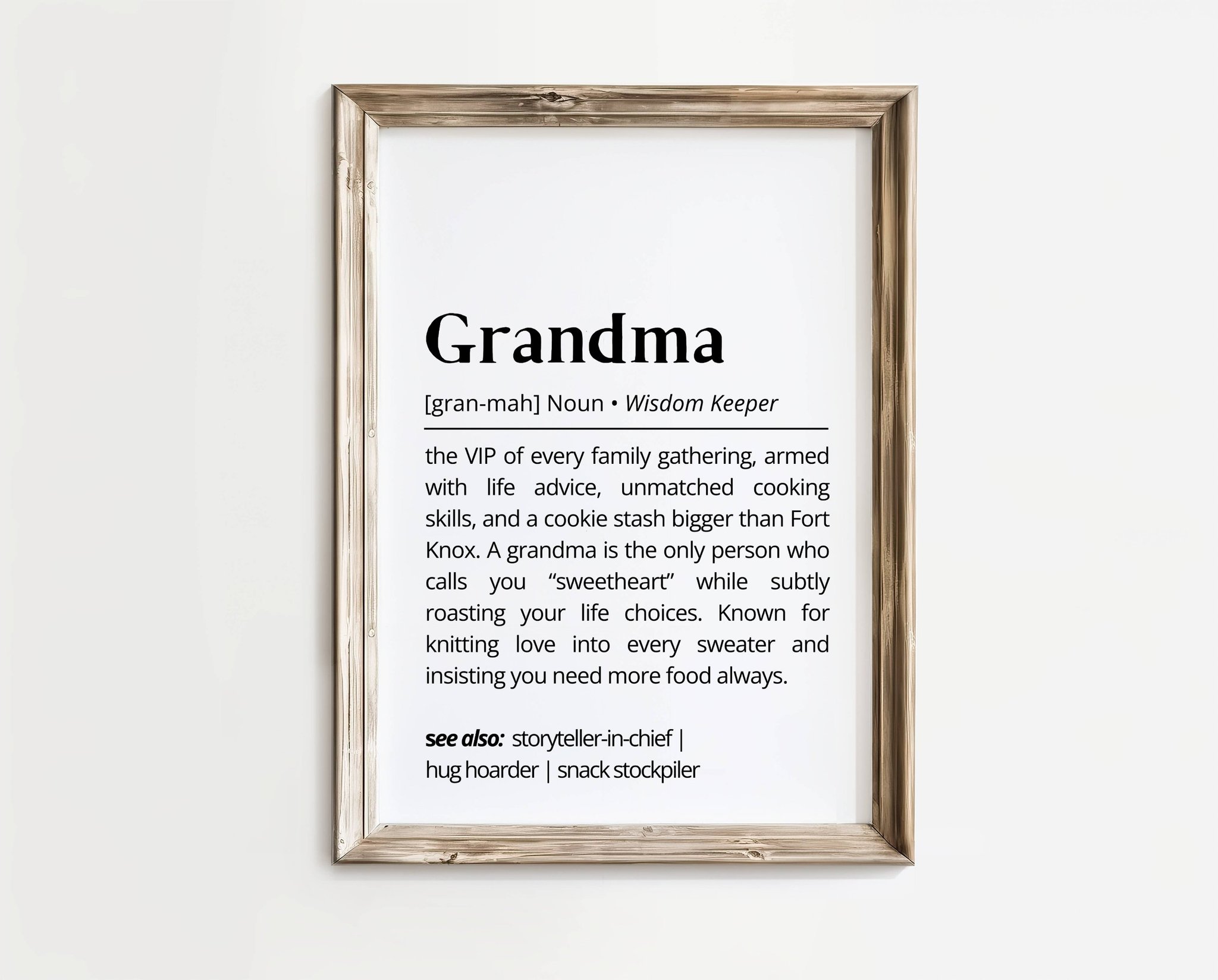 Grandma – Definition poster | A4 | Rolig present | SkattkammarenSE