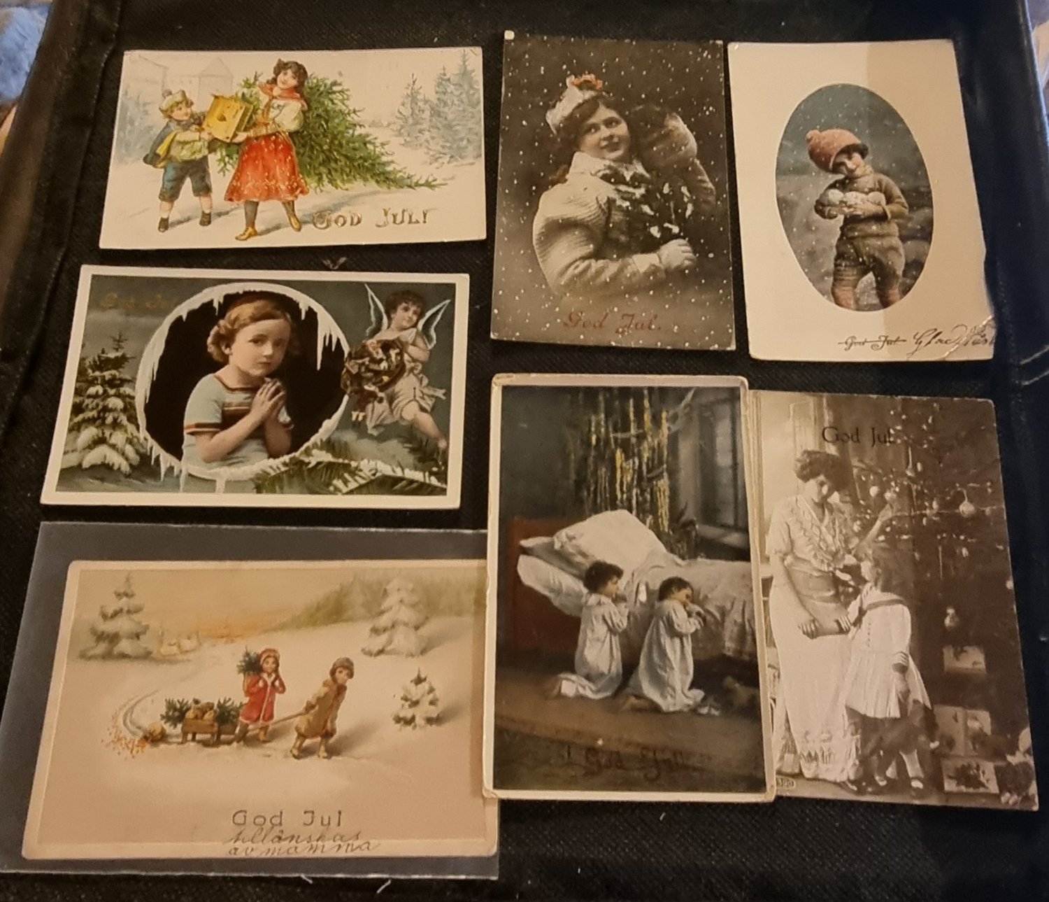 Se produkter som liknar 7 st Vintage barn Julkort på Tradera (610857954)