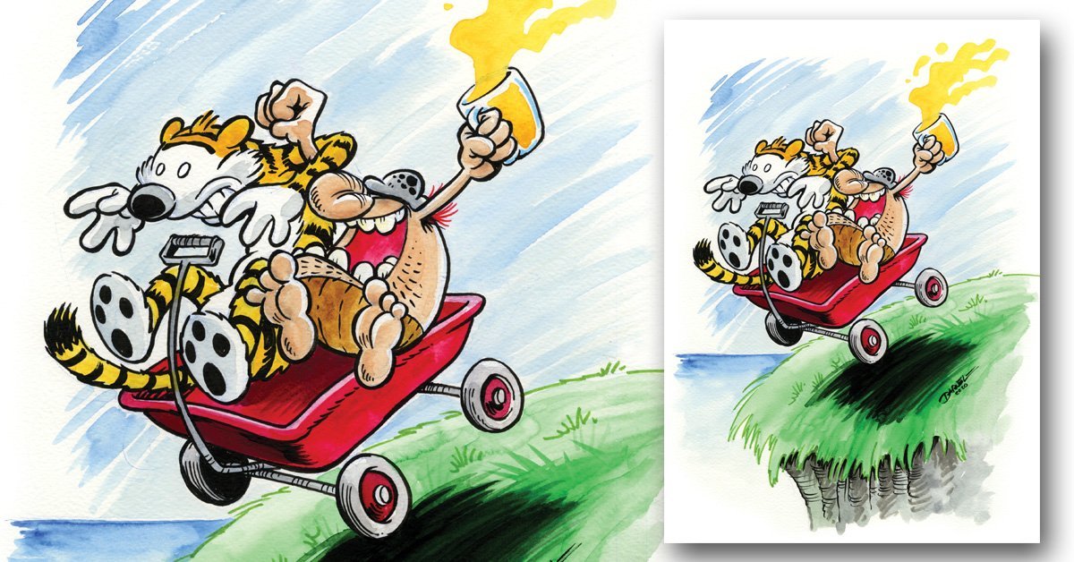 Herman Hedning Liveteckning "Fanart Kalle & Hobbe-kickstartern" 23 maj