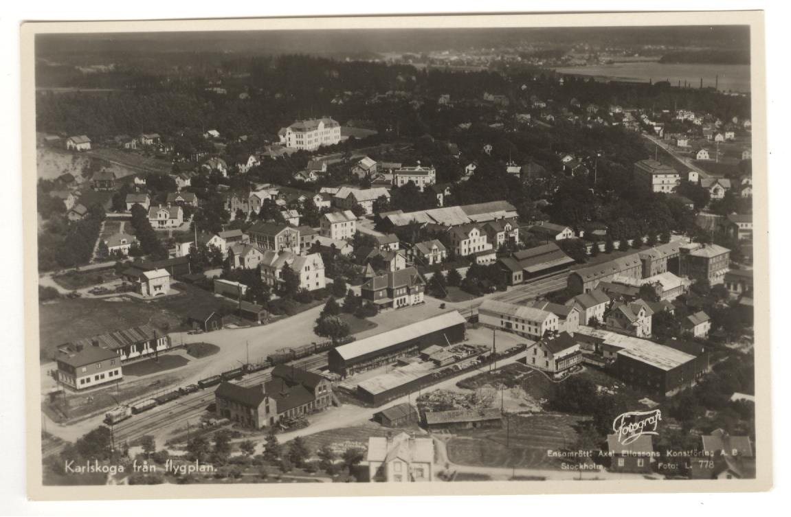 Karlskoga. Från flygplan (345047932) ᐈ Köp på Tradera