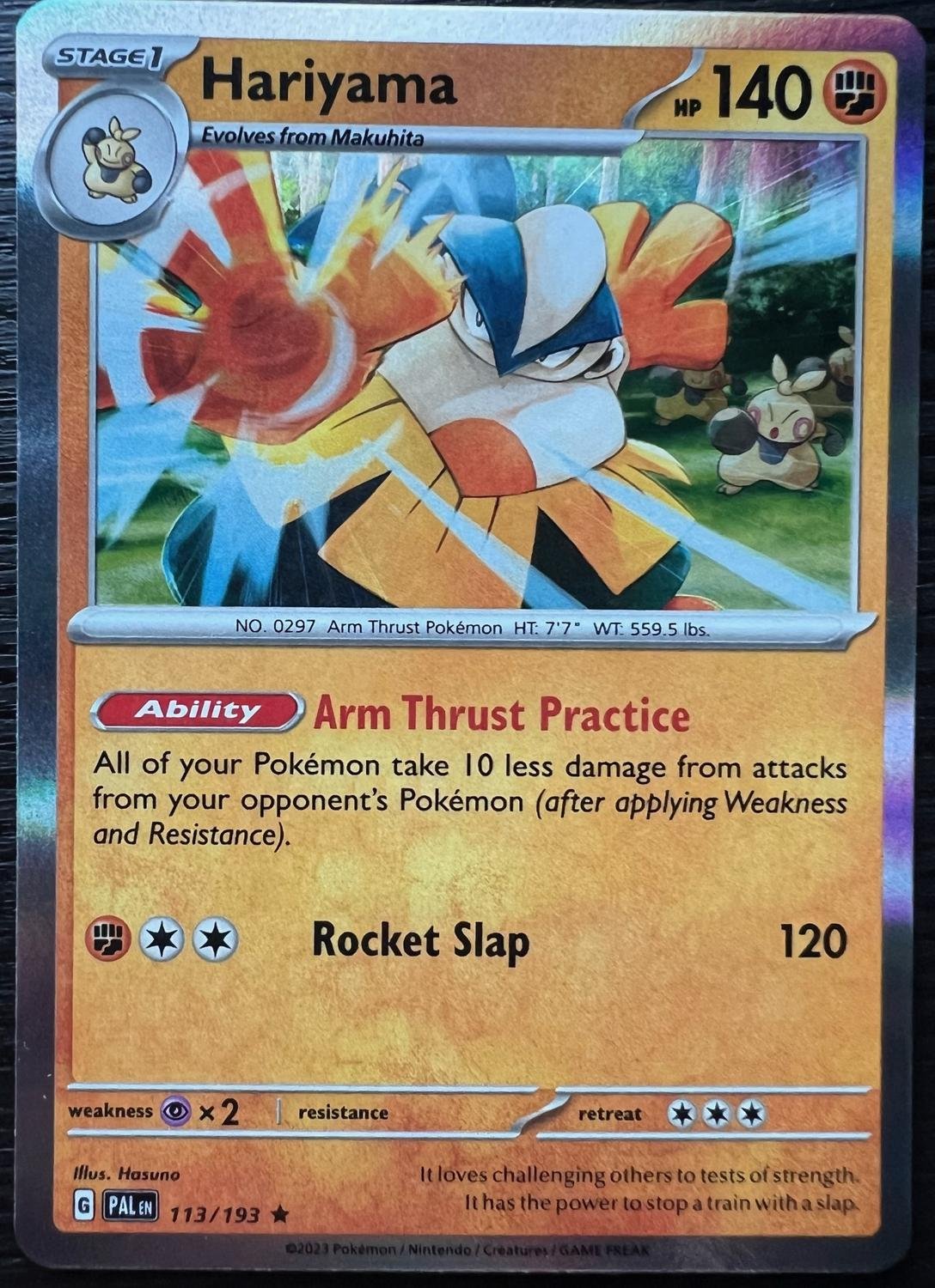 Lotto Di 2 Carte Pokemon Hariyama 113/193 - Set Paldea Evolved (Scarlet & Viola) - Possibili Versioni Olografiche Inverse - 3