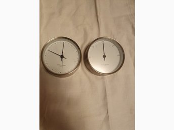 Väggklocka och termometer av Georg Jensen dansk design Väggklocka och termometer av Georg Jensen dansk design