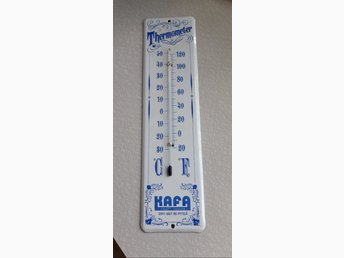 Äldre Termometer i Emalj . Stor 34 x 9 cm Äldre Termometer i Emalj . Stor 34 x 9 cm