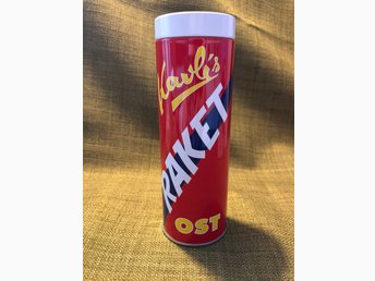 Raketost! Plåtburk. Retro reklam. Raketost! Plåtburk. Retro reklam.
