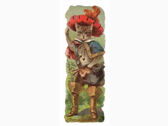 R. Tuck No. 863 ”Puss in Boots” 15 cm Bokmärke Mästerkatten R. Tuck No. 863 ”Puss in Boots” 15 cm Bokmärke Mästerkatten