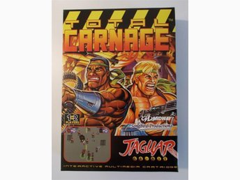 Atari Jaguar: Total Carnage! Komplett + Overlay! Som nytt!
