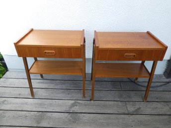 Paret2st Retro sängbord nattduksbord teak 50 .. (414400360 2st Sängbord teak | Barnebys