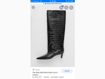 Toteme wide shaft boots croc strl 38. Toteme wide shaft boots croc strl 38.