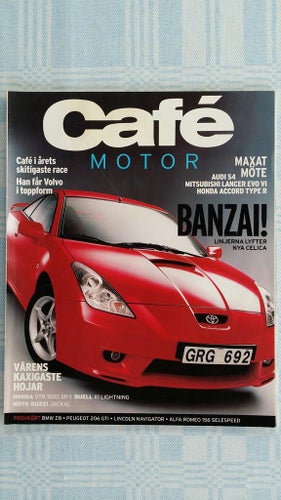 Café Motor våren 2000: Toyota Celica, Peugeot 206 GTI, Alfa 156, BMW Z8