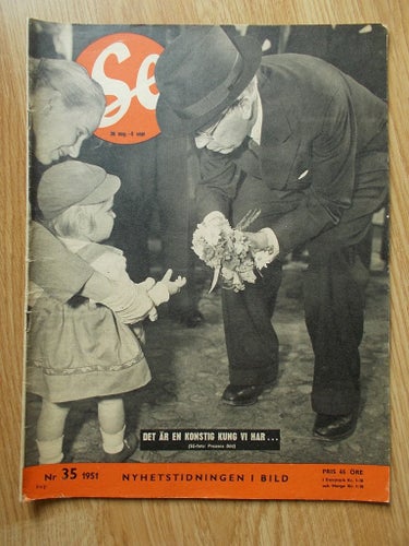 SE #35 1951 Gustaf VI Adolf i Falköping Prinsessan Margaret Atomskräck i USA