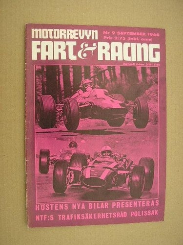 Motorrevyn Fart & Racing 1966 Nr. 9 Volvo 144 Lotus Elan Tom Trana Röforsloppet
