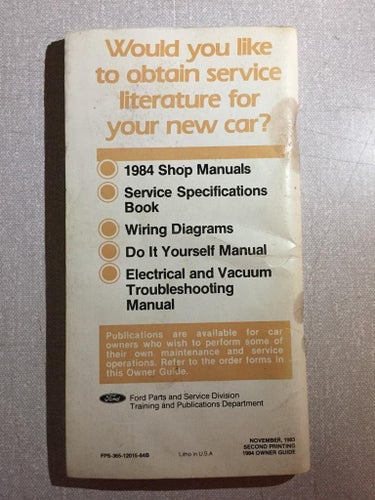 1984 Mercury Marquise Owner Guide