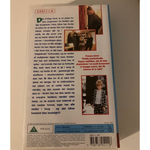 Ensam hemma - engelskt tal och textad på danska - VHS