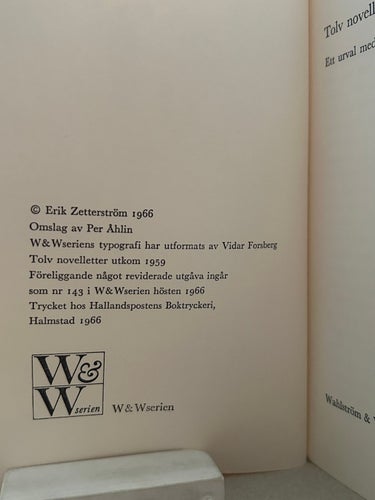 Tolv novelletter av Kar de Mumma, bok, Very Fine plus