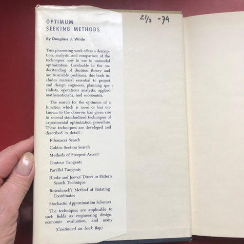 OPTIMUM SEEKING METHODS Douglass J. Wilde 1964