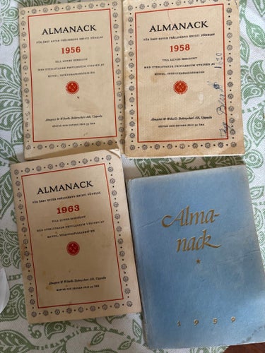 Almanackor ,1958, 1959, 1963 1956