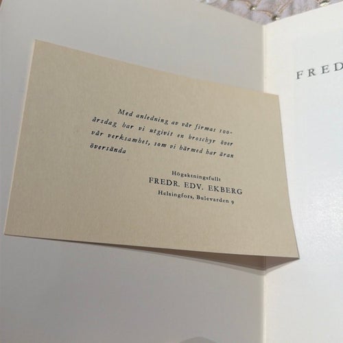 Fredr. Edv. Ekberg 1852-1952 bok