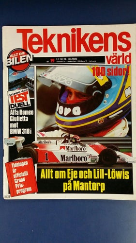 Teknikens Värld nr 19 1981: Alfa Romeo Giulietta, BMW 318i e21, Honda CX 500
