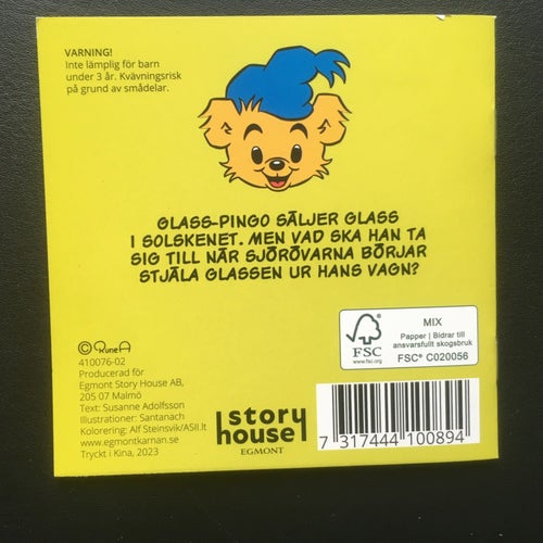 BAMSE GLASS-PINGO OCH SJÖRÖVARNA - KÄRNAN bok i pixi format