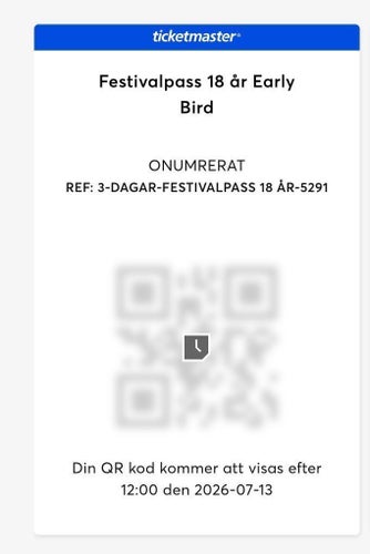 3-dagars Way Out West biljett 18+