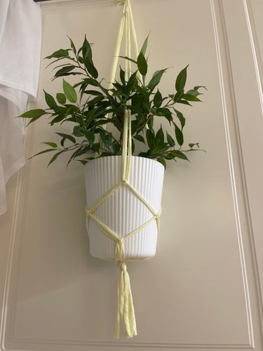Ampel handmade, ljusgul, makrame (16-20cm)