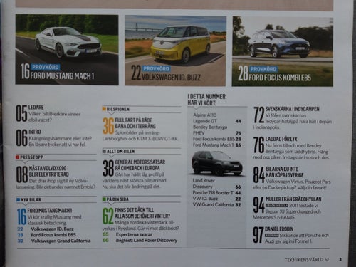 Teknikens Värld nr 19 2022: Ford Mustang Mach 1, Alpine A110 Légende GT