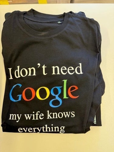 T- Shirt med Motivtryck Google/Wife M