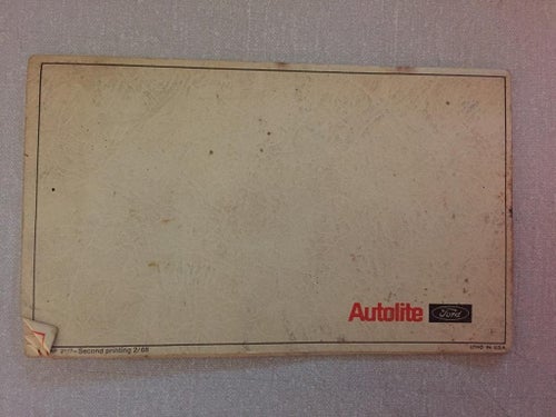 1968 Ford Warranty facts booklet