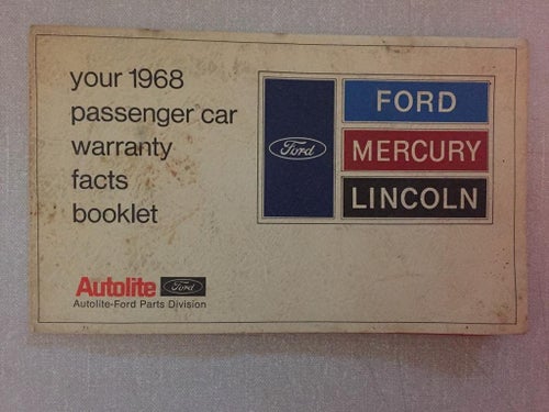 1968 Ford Warranty facts booklet