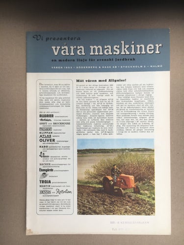 Tidning / Broschyr VÅRA MASKINER 1953 Våren