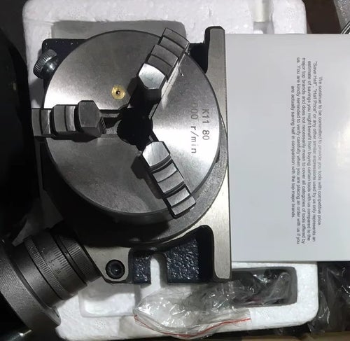 4''/10cm horisontell/vertikal precisionsfräsning roterande bord med 3-käftschuck
