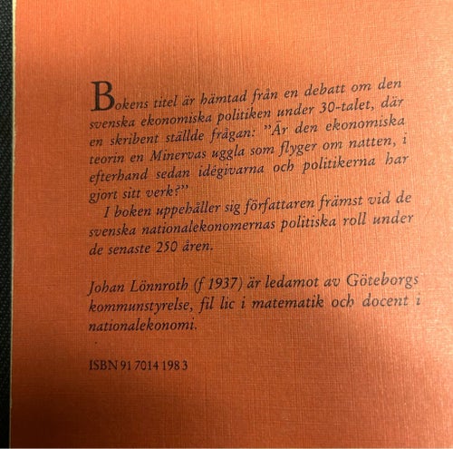 Minervas uggla av Johan Lönnroth
