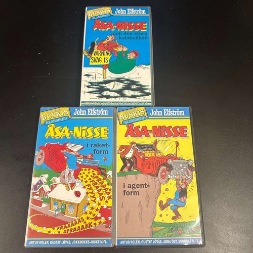 3 st Åsa Nisse - VHS