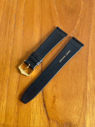 Läderband 20mm Lizard brun Vintage