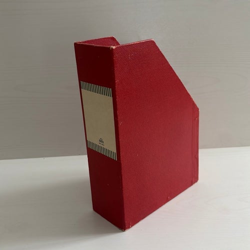 Röd arkivmapp/fackmapp från 1960-talet