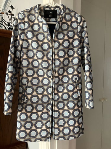 H&M blå/beige/brun jacka, storlek 34