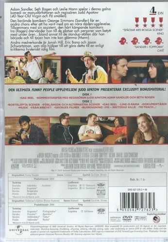FUNNY PEOPLE - 2 DVD EDITION - ADAM SANDLER (SVENSKT TEXT )