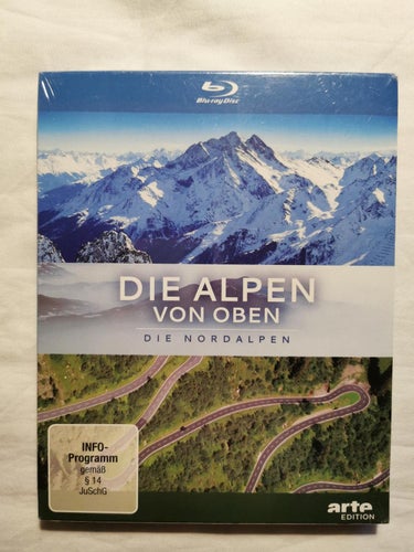 Bluray-film: Die Alpen von oben - Die Nordalpen (NY, INPLASTAD!)