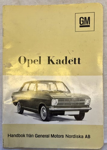 Opel Kadett instruktionsbok för personbil.