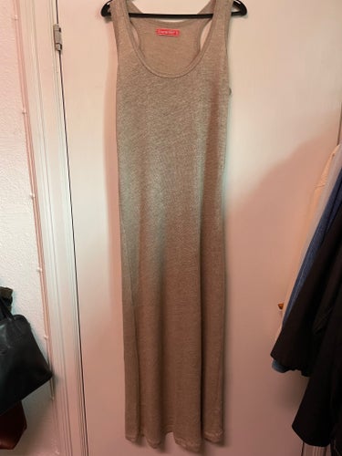 Line of Oslo beige 100% Linne stickad Maxi klänning, storlek S