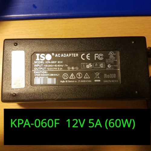 ISO AC-adapter KPA-060F 12V 5A (60W)
