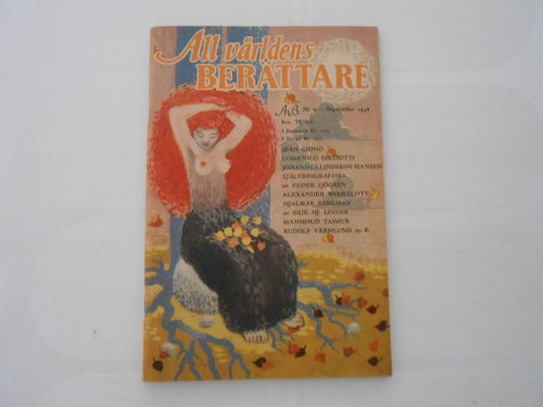 All världens berättare nr 9 1948 Hjalmar Bergman Olof Strandberg Pär Rådström