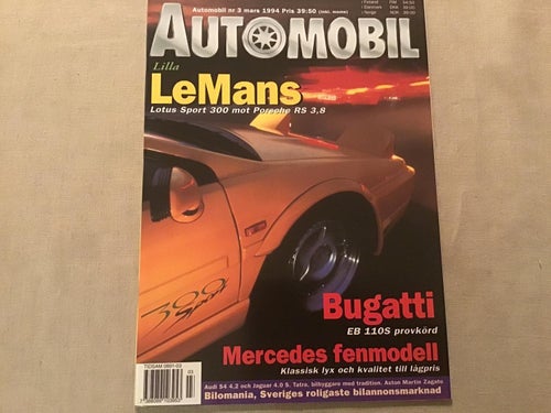 AUTOMOBIL NR 3 1994 LOTUS SPORT,MERCEDES FENMODELL,PORSCHE RS,BUGATTI,TATRA