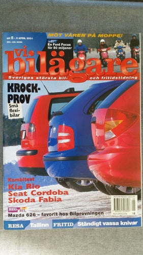 Vi bilägare nr 5 2001: Seat Cordoba Vario, Skoda Fabia Combi, Kia Rio, mopeder