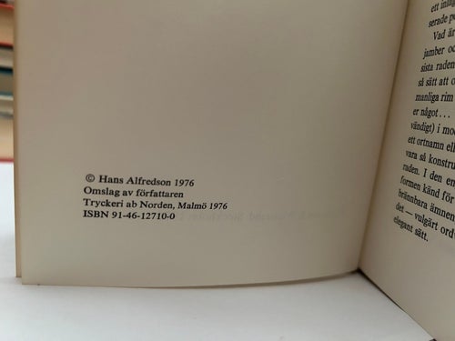Svea hunds limerickar av Hans Alfredson, bok, Very Good plus