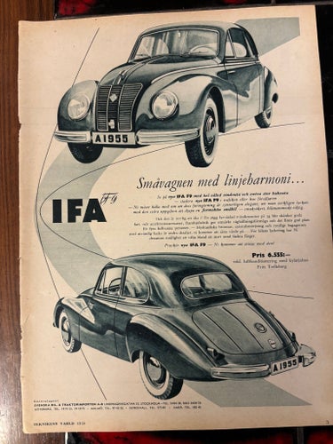 IFA F9 1954 annons