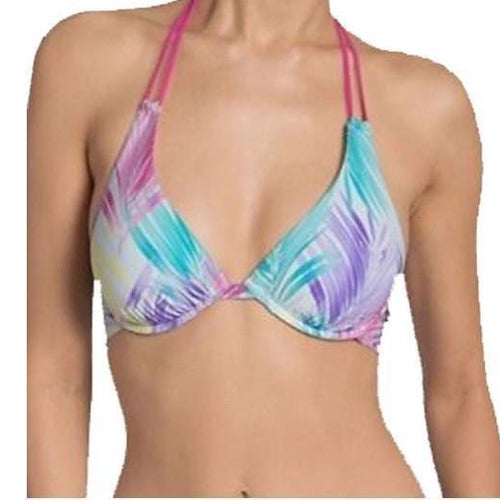Sloggi BH pink palm Bikinitopp Bikiniöverdel 44B / 90B Ny