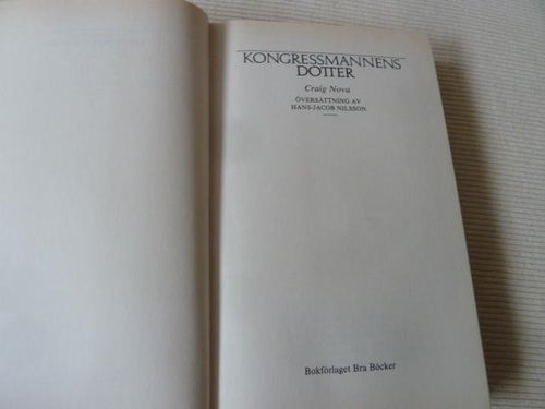 KONGRESSMANNENS DOTTER, C. NOVA, 1987,  BÖCKER