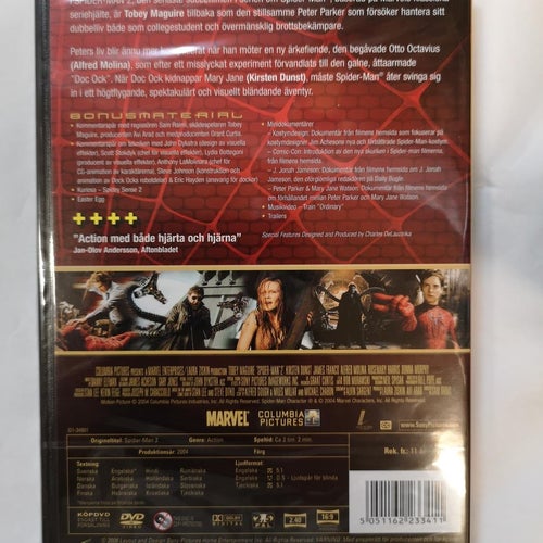 DVD Spider-Man 2 Spiderman 2 Tobey Maguire INPLASTAD