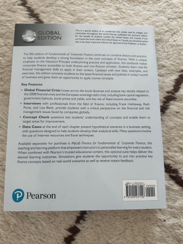 Fundamentals of Corporate Finance, Jonathan Berk, Peter DeMarzo, Jarrad